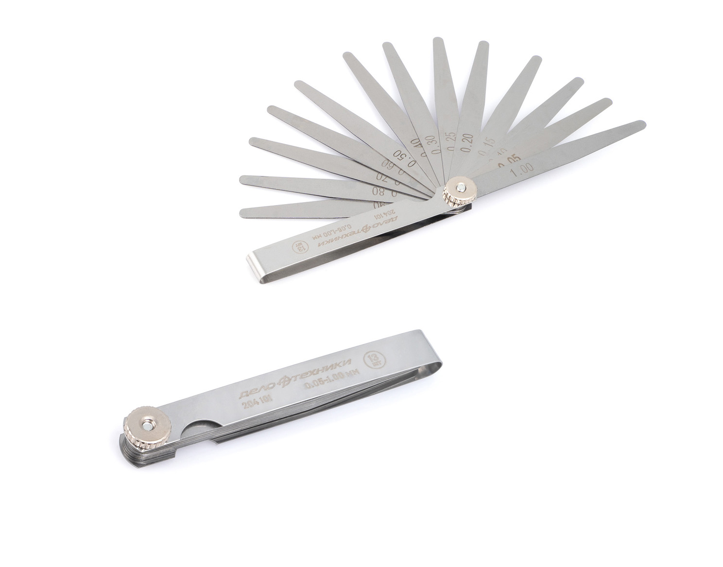 Набор измерительных щупов 0.05-1.00 мм, 13 щупов