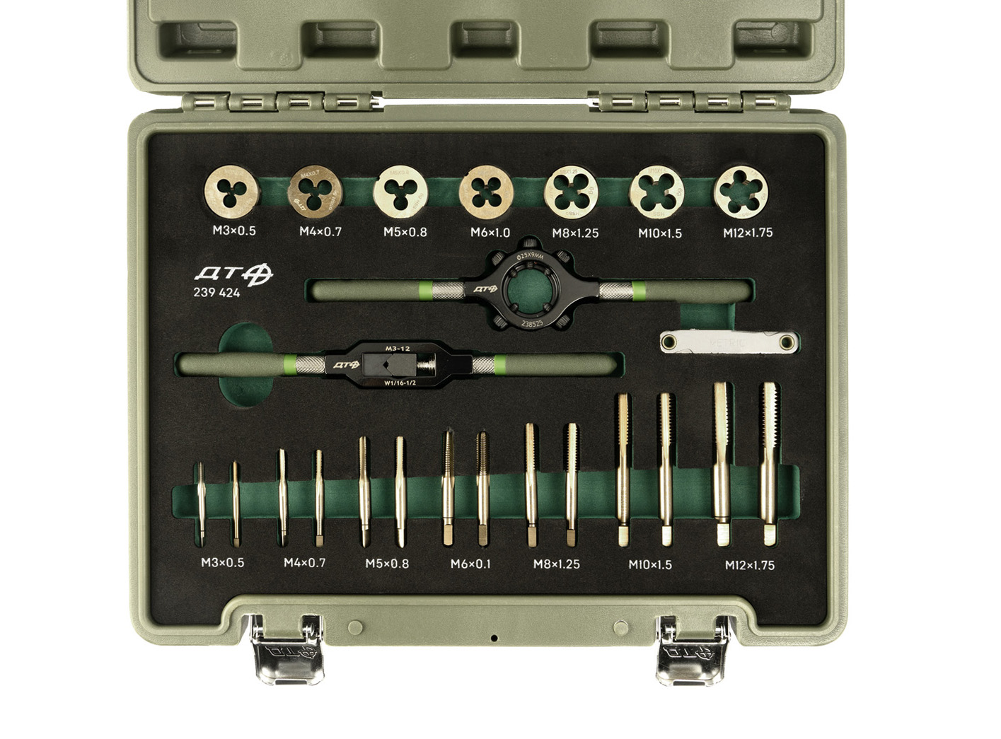 Набор метчиков и плашек, 24 предм.