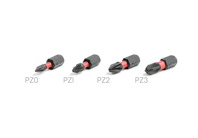 Бита ударная 1/4'', PZ2 × 25 мм, 10шт.