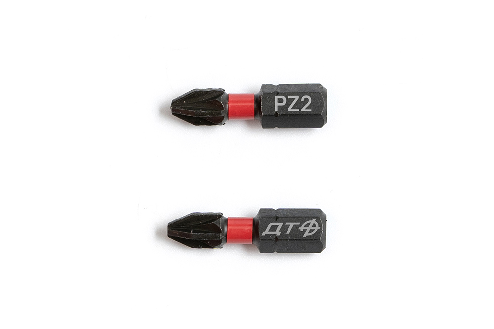 Бита ударная 1/4'', PZ2 × 25 мм, 2шт.