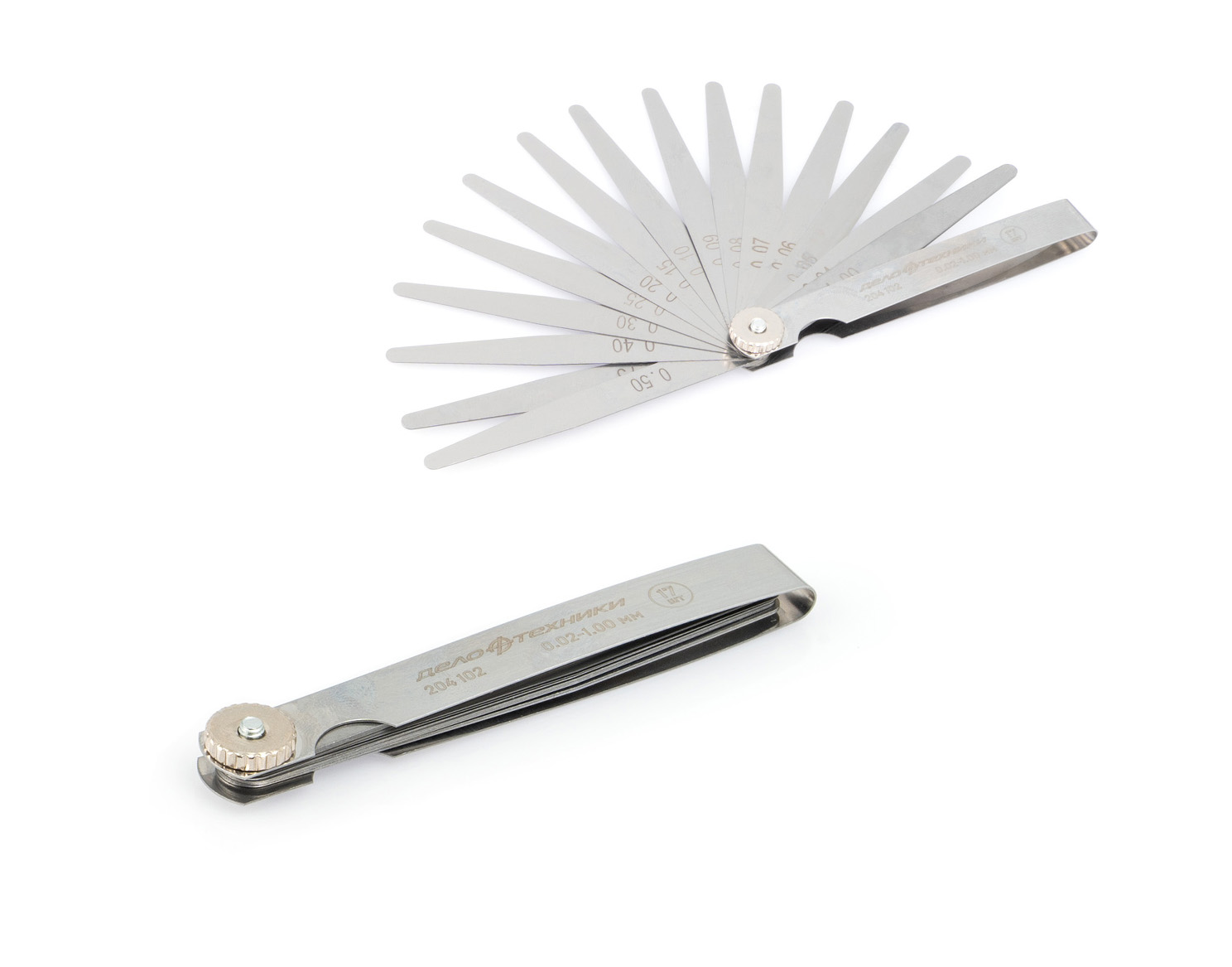 Набор измерительных щупов 0.02-1.00 мм, 17 щупов