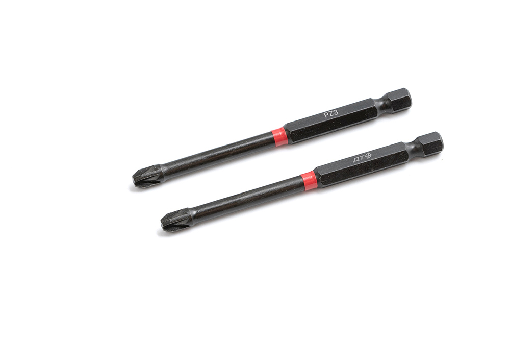 Бита ударная 1/4'', PZ3 × 90 мм, 2шт.