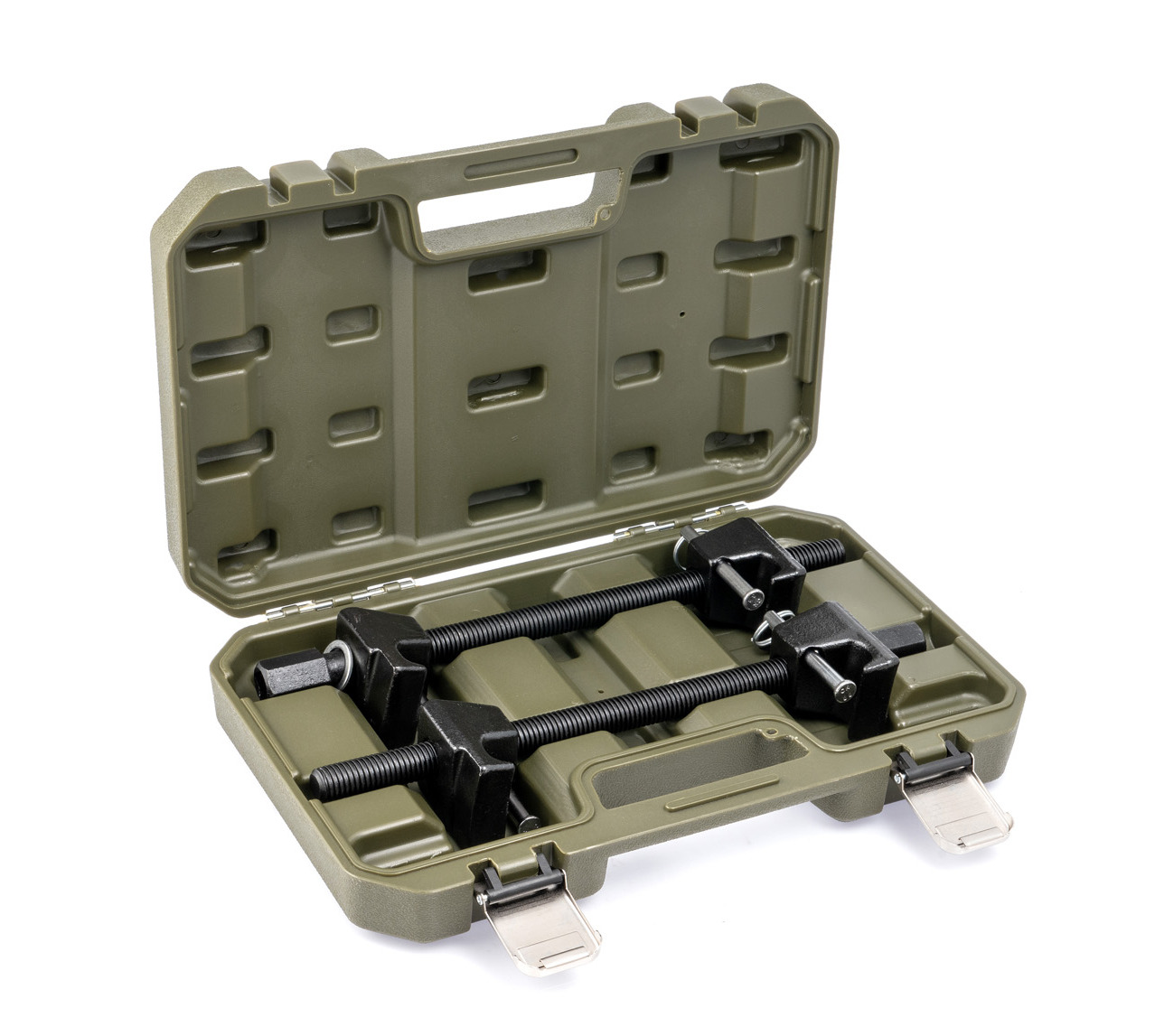 Стяжки пружин 300 мм с одинарными захватами и фиксаторами, 2 шт., кейс