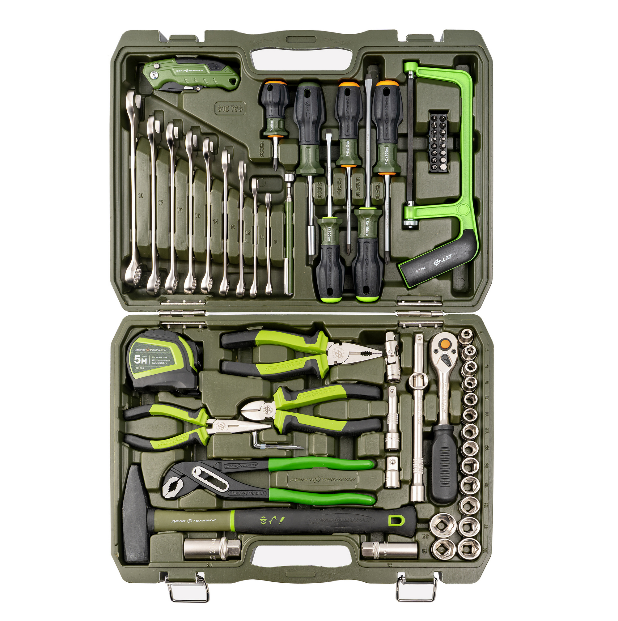 Набор головок 3/8" с инструментом, 66 предметов