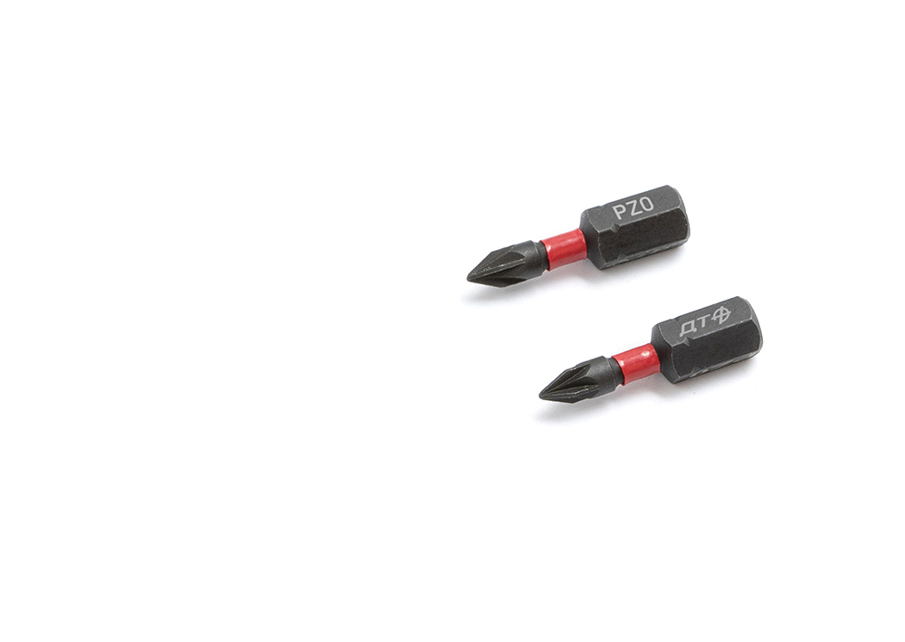 Бита ударная 1/4'', PZ0 × 25 мм, 2шт.