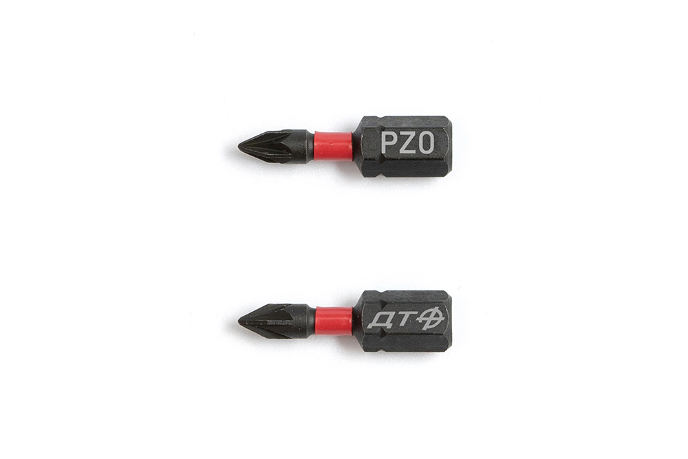 Бита ударная 1/4'', PZ0 × 25 мм, 2шт.