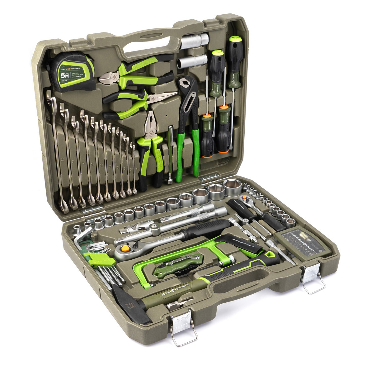 Набор головок 1/4", 1/2" с инструментом, 101 предмет