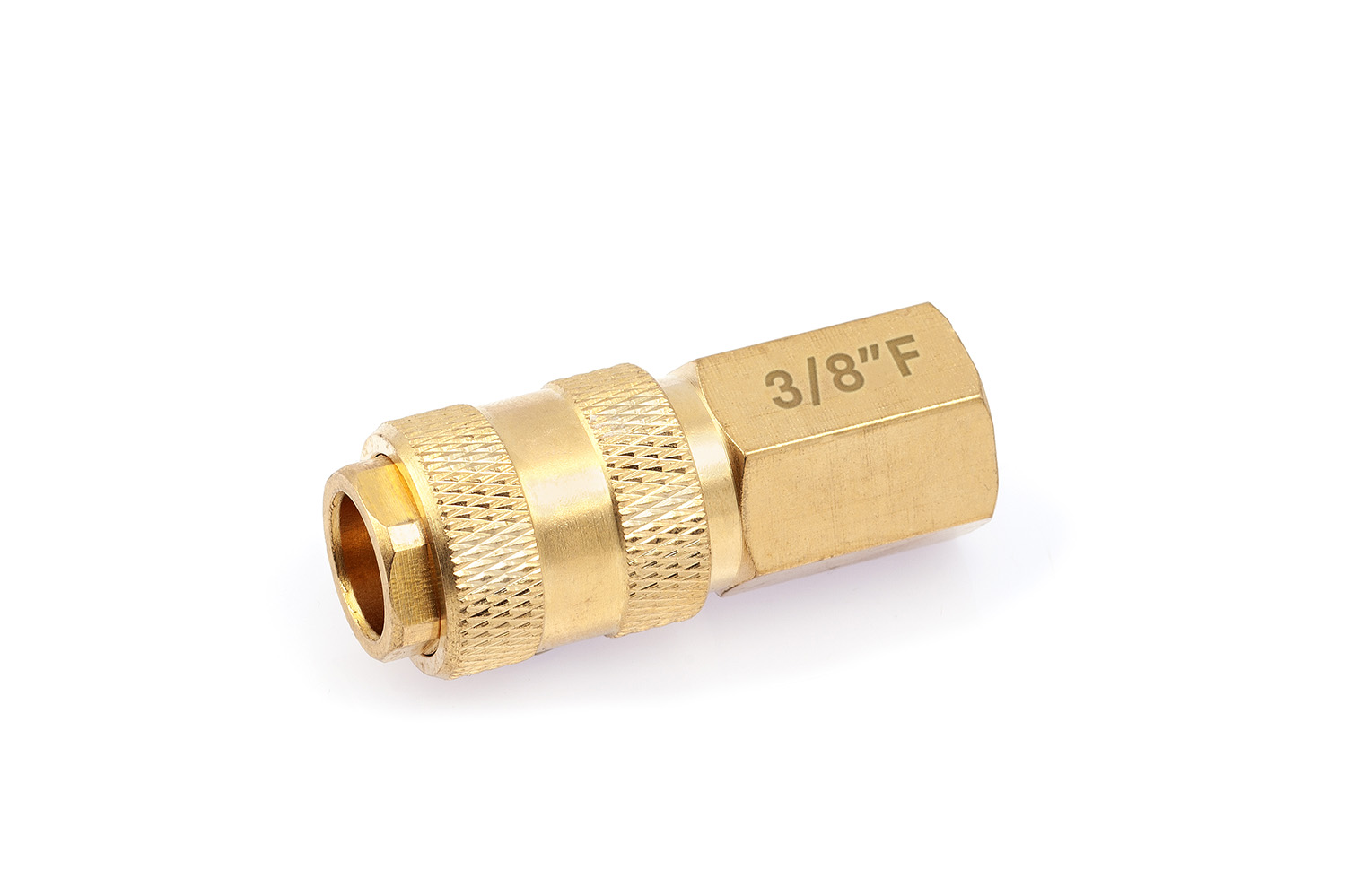 Штуцер быстросъёмный латунный "мама" (F) × "мама" 3/8"(F)