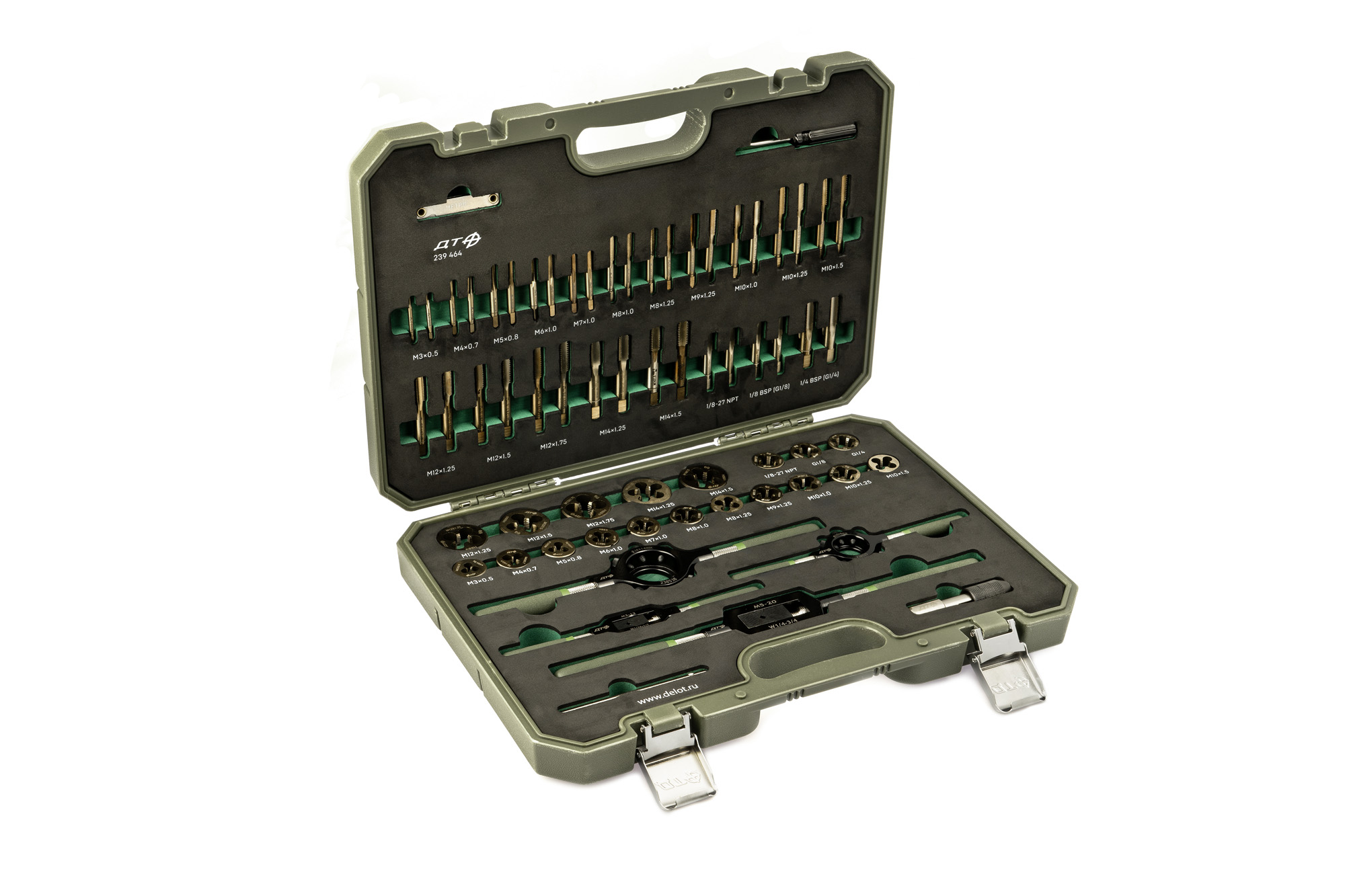 Набор метчиков и плашек, 64 предм.