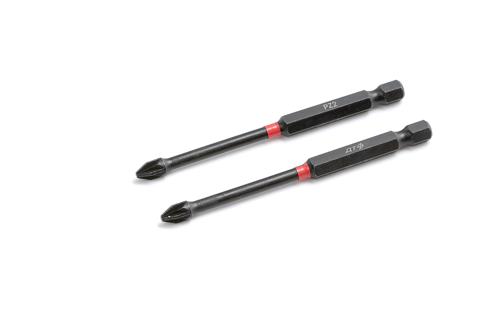 Бита ударная 1/4'', PZ2 × 90 мм, 2шт.
