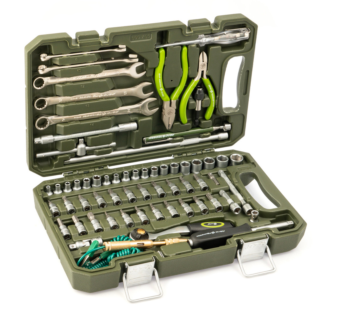 Набор головок 1/4" с инструментом, 65 предметов
