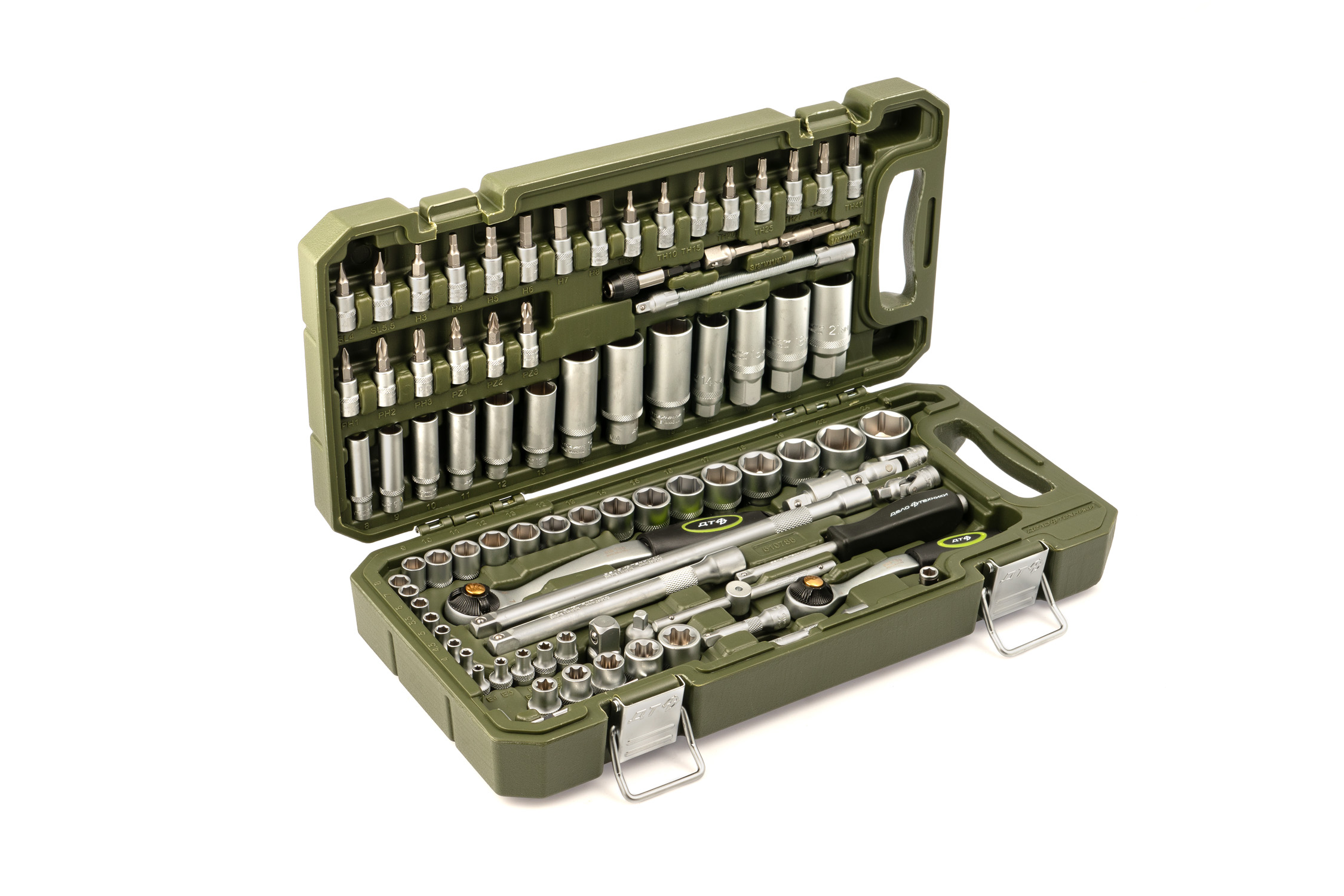 Набор головок и принадлежностей 1/4", 3/8", 88 предметов