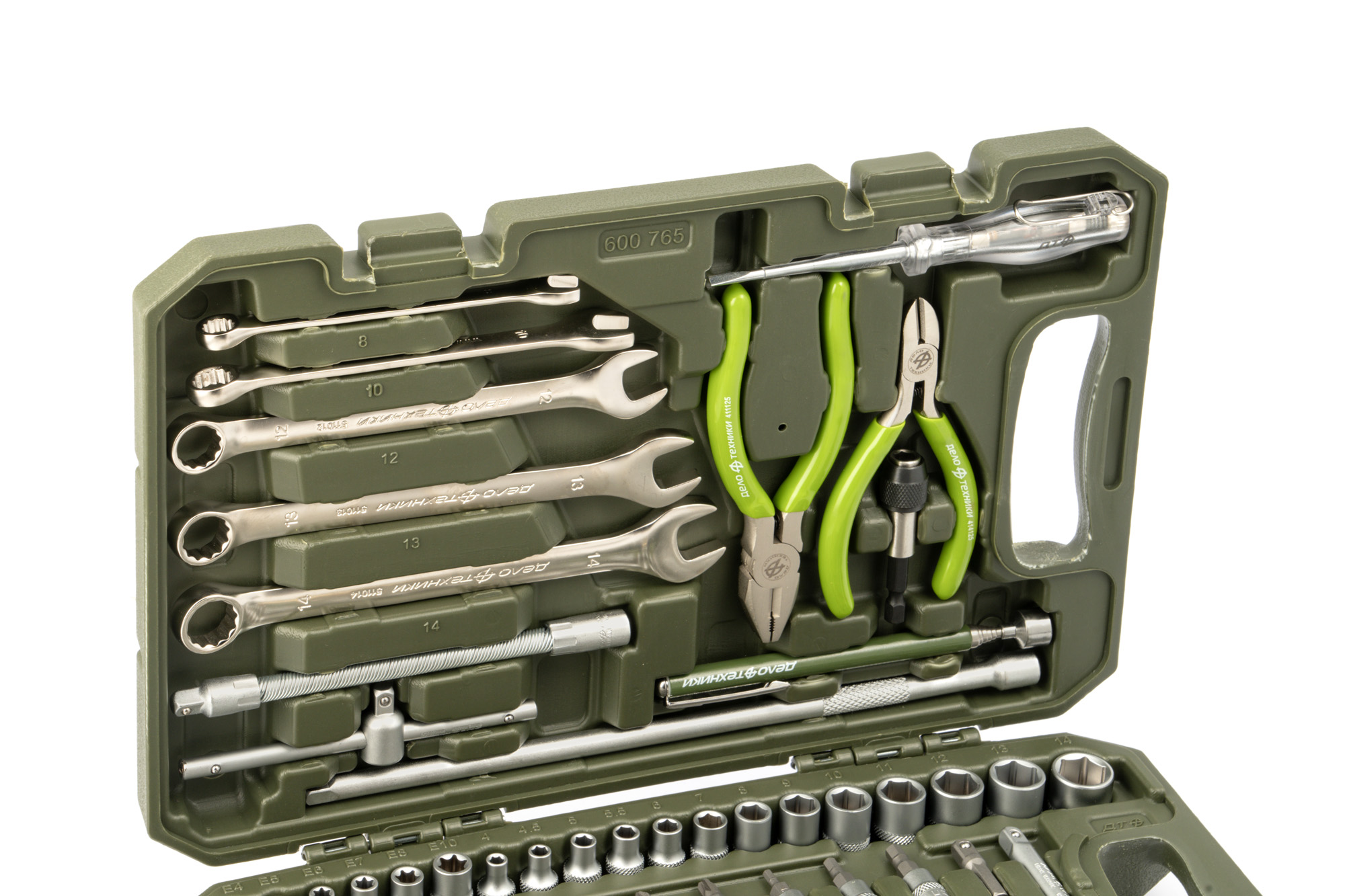 Набор головок 1/4" с инструментом, 65 предметов