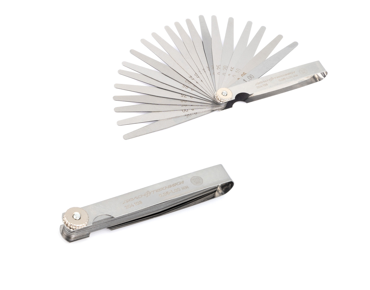 Набор измерительных щупов 0.05-1.00 мм, 20 щупов